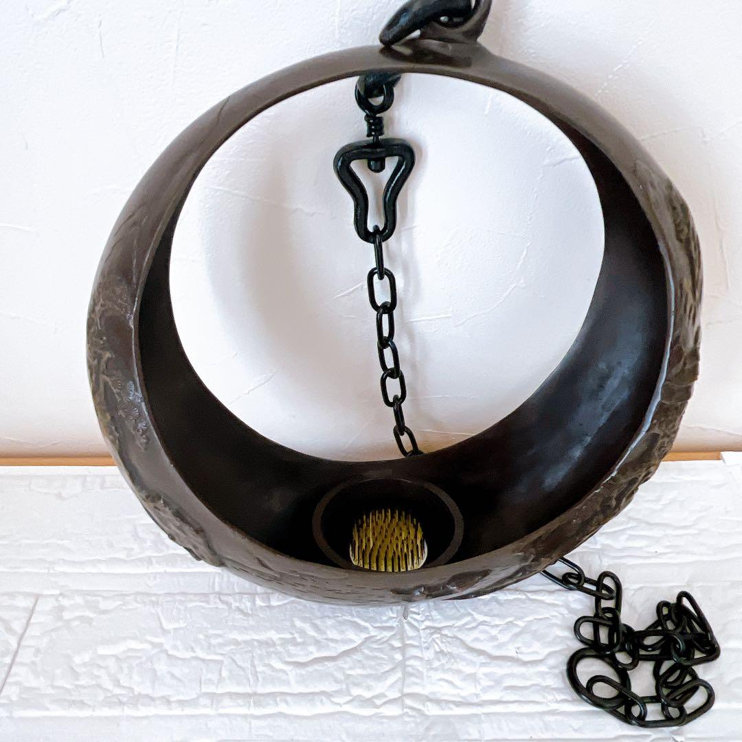 満月 吊り花器 鋳物 花入れ 鉄製 和モダン 茶室 飾り 工芸品 池坊 花器