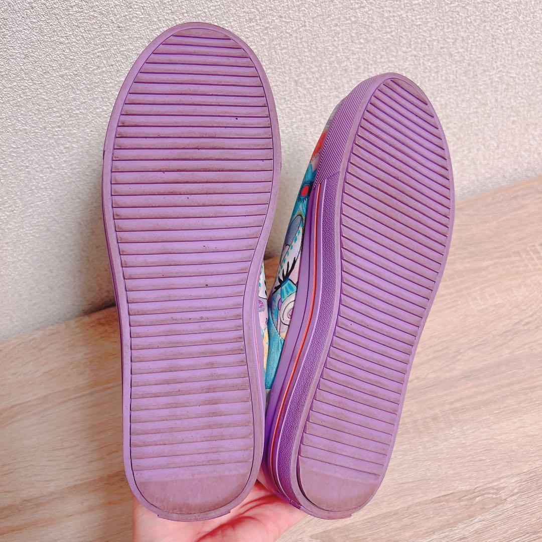 OLLEBOREBLA カラフル プリント ショート レイン ブーツ L 紫