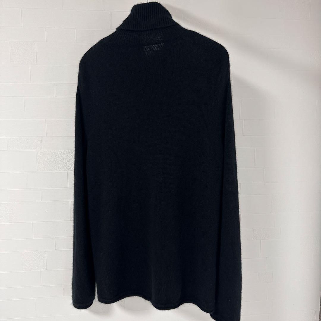 MUJI Labo自然の色を生かして染色したカシミヤタートルネックセーター黒 L