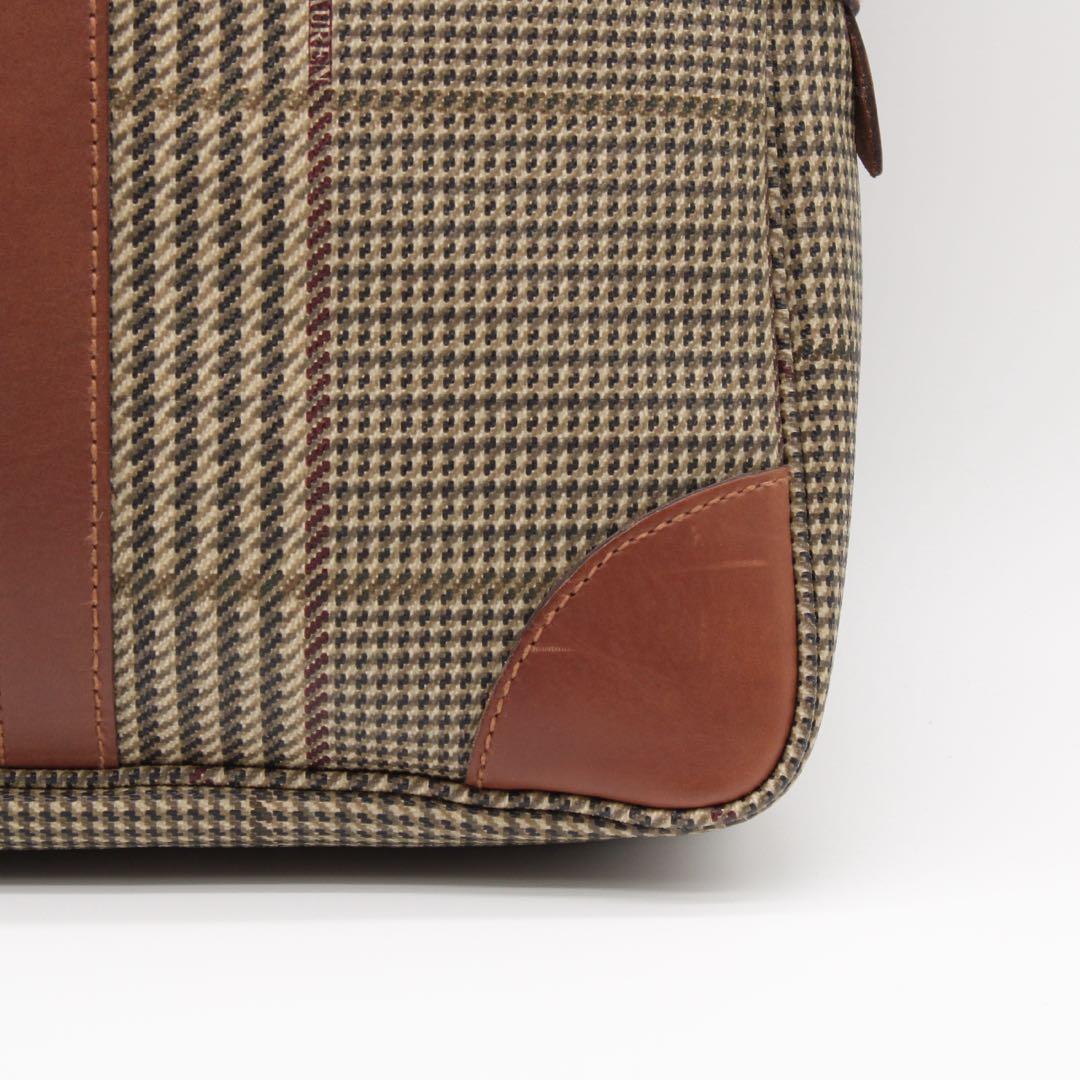 【美品】Polo Ralph Lauren 千鳥格子 ビジネスバッグ ブラウン