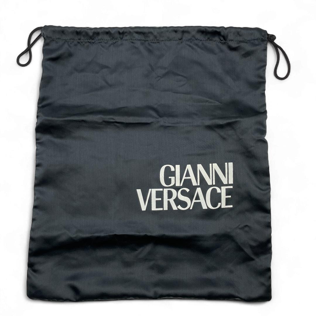 良品 GIANNI VERSACE トートバッグ レザー ブラック サンバースト