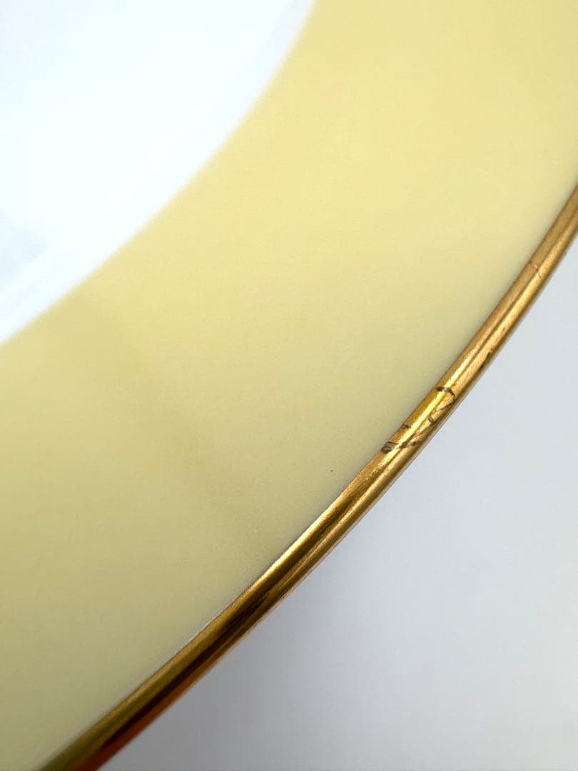 大倉陶園 OKURA 色蒔き20cmデザートプレート　クリームイエロー6枚セット