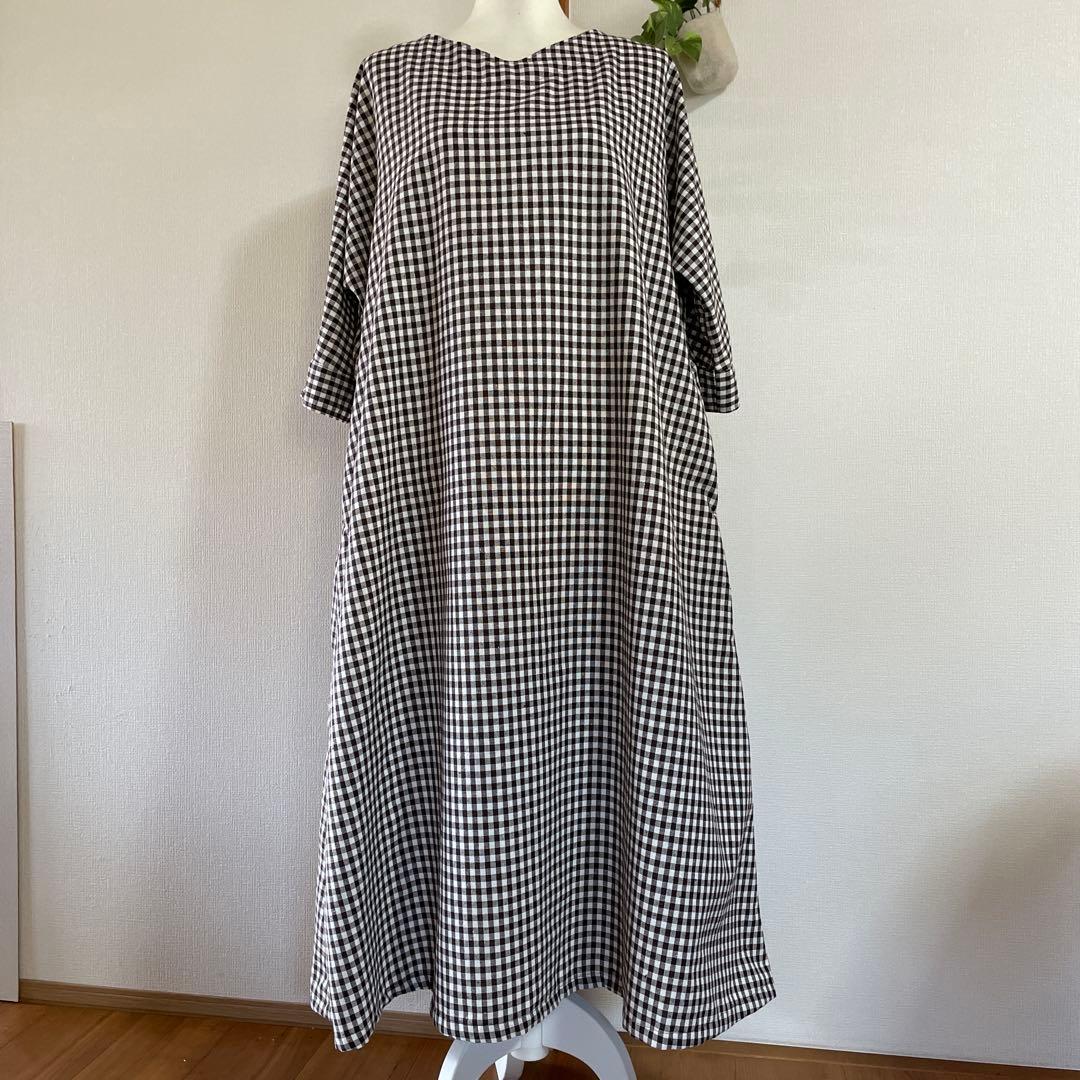 ＆LOVE様　ギンガムチェック　エプロン　ワンピース