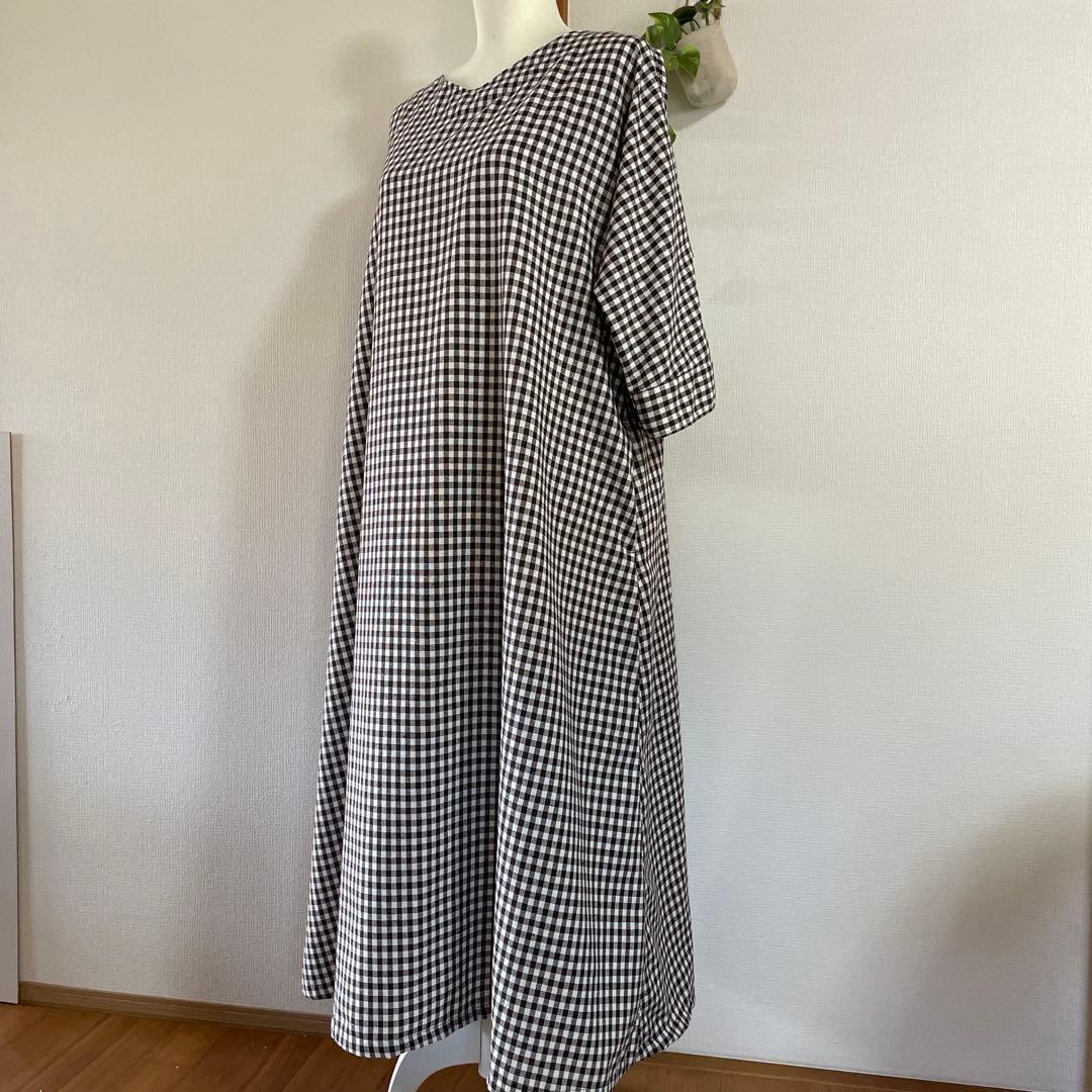 ＆LOVE様　ギンガムチェック　エプロン　ワンピース