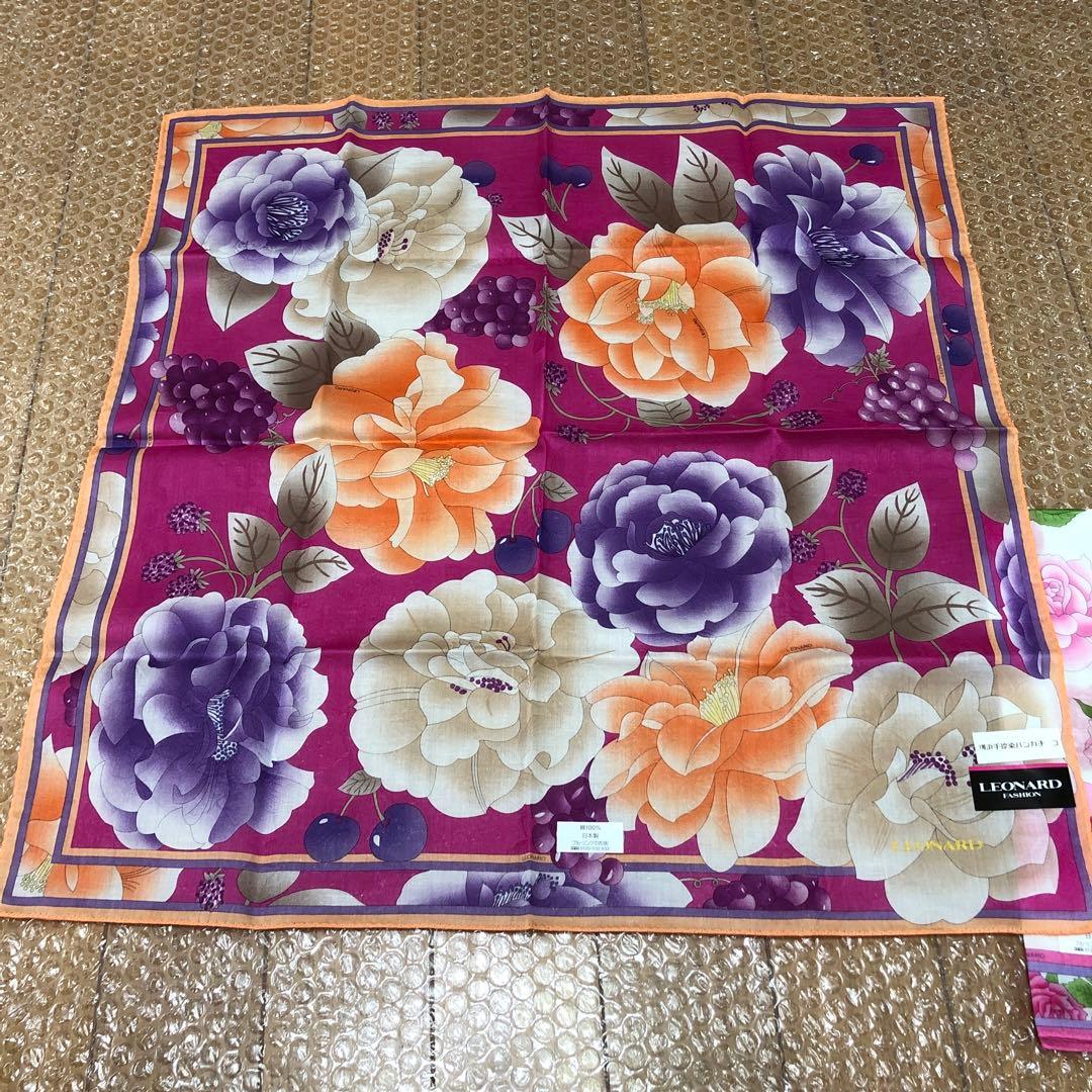 will様おまとめリクエスト3出品より合計4枚レオナールハンカチ 新品未使用