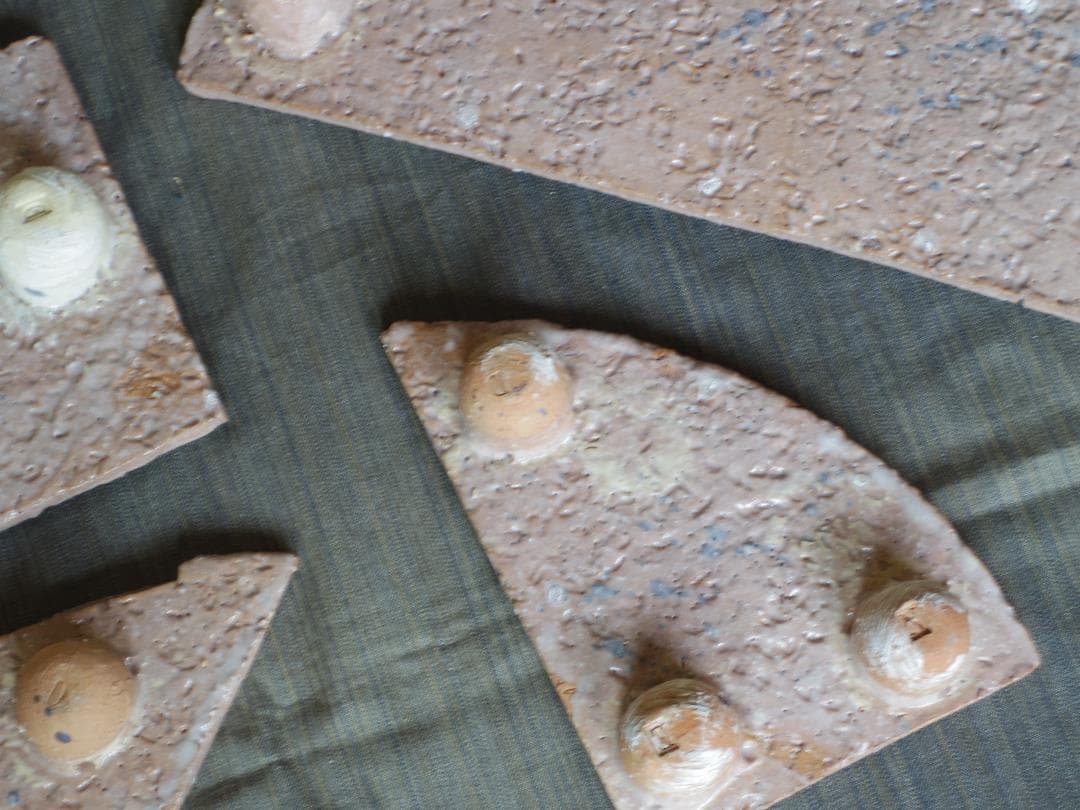 超希少作★アロンサイス★足付組超大皿（４５ｃｍ）★共布・栞