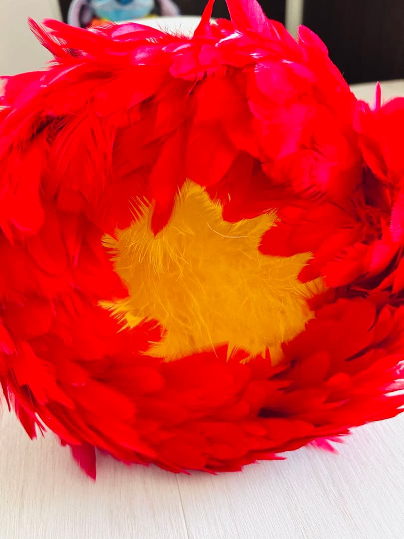 ウリウリ　フラダンス　タヒチアン　赤　羽　黄色　楽器　ハワイ　一体型　２個セット