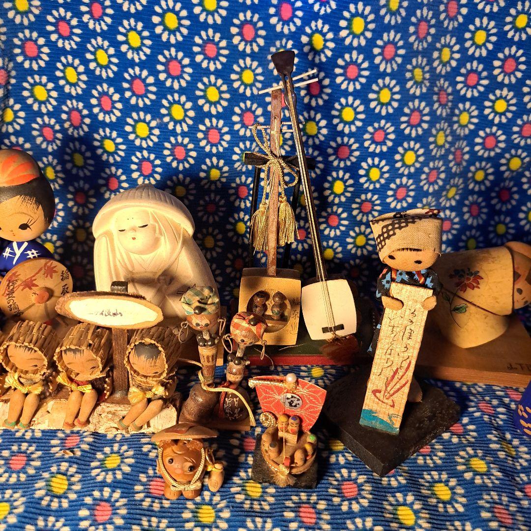 レトロ人形 木製人形セット 陶器 昭和レトロ