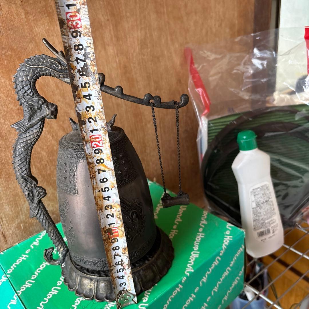 小振りで希少！【茶道具　喚鐘　合図鐘青銅　吊り鐘・E14】★インテリア　美術工芸