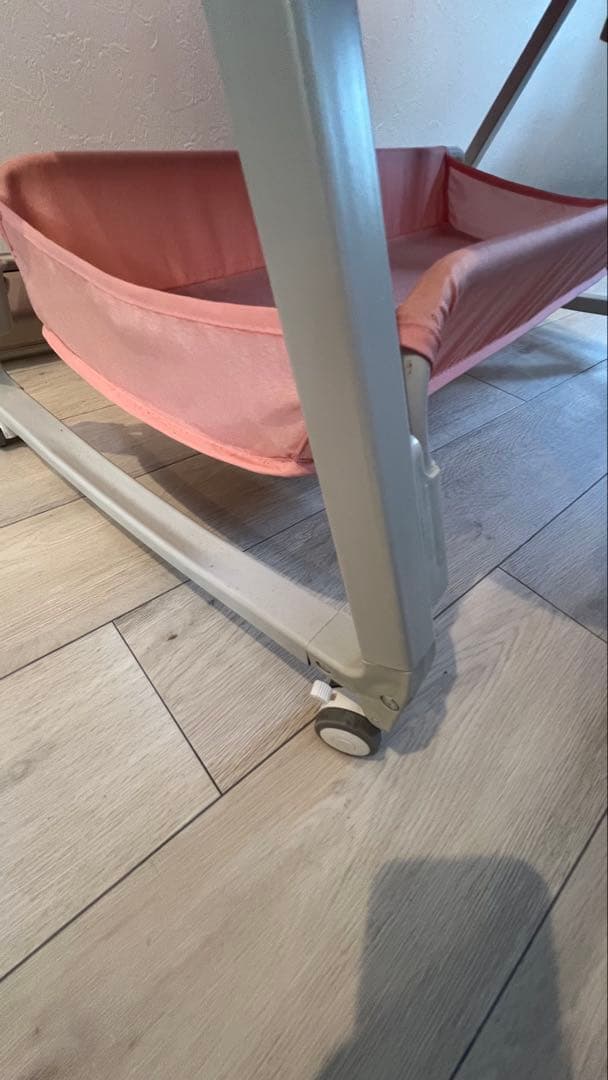 ベビーベッド 添い寝 新生児ベッド 調節可能 蚊帳付 ピンク キャスター付き