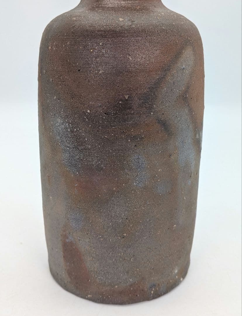 岡山県重要無形文化財 四代松田華山 備前焼 花入 共箱共布栞 フラワーベース