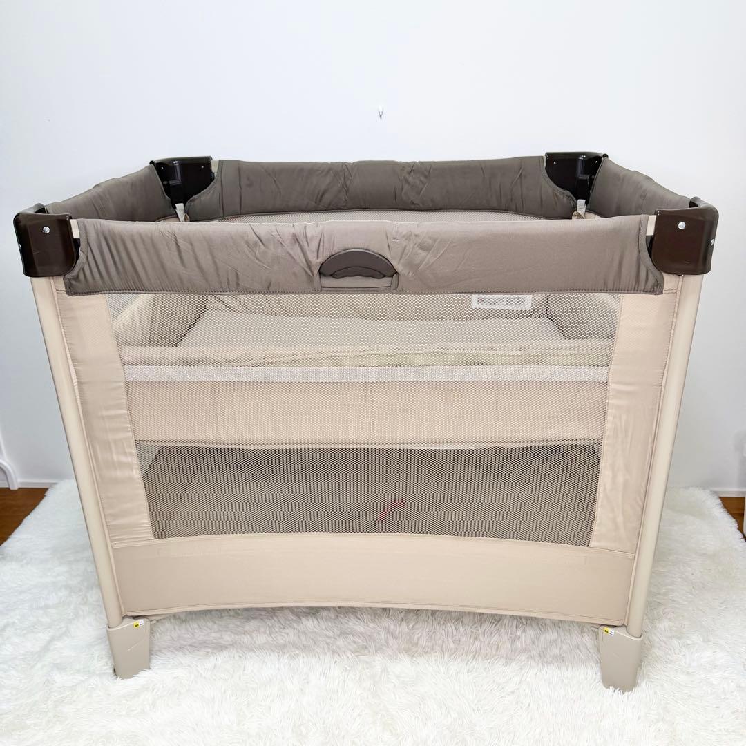 送料無料 Aprica ココネルエアー 折り畳み ベビーベッド ココアブラウン