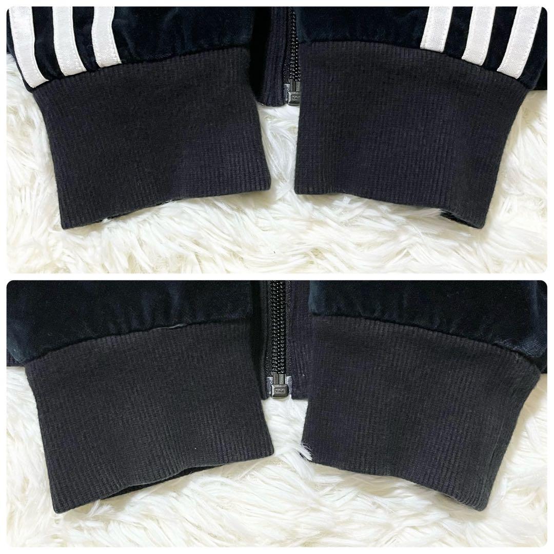 アディダス ベロアスーパースタートラックトップ M 黒系 トレフォイルロゴ刺繍