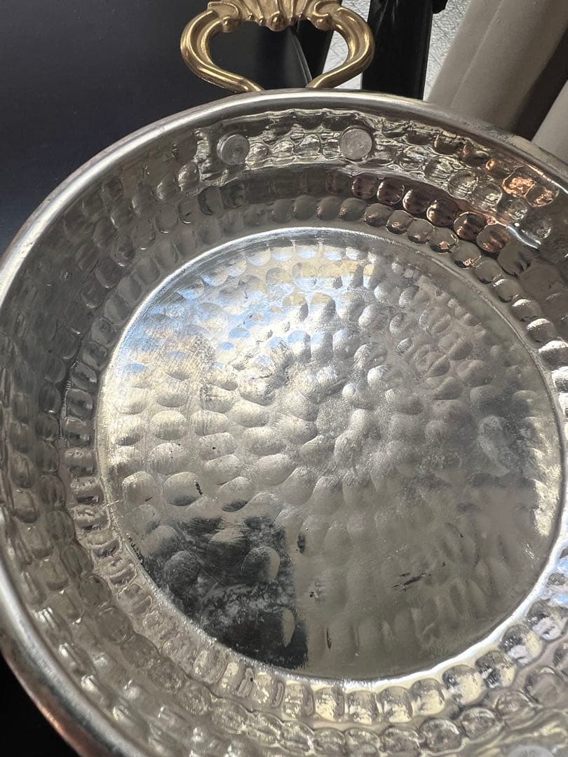 銅製ハンマード鍋セット 4点