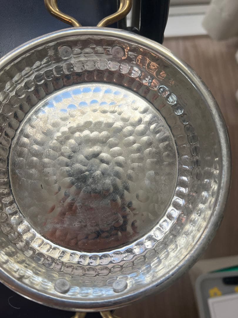 銅製ハンマード鍋セット 4点