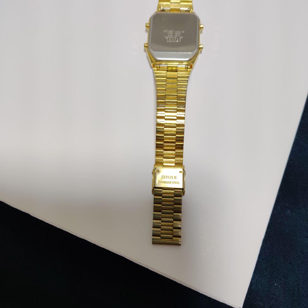 CITIZEN　アナデジテンプ　ゴールド色　8988 　稼働品