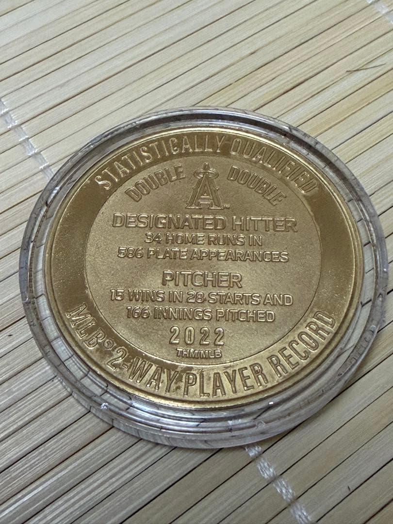 大谷翔平　2022年 投打 ダブル規定 到達記念 ダブルゴールド　限定