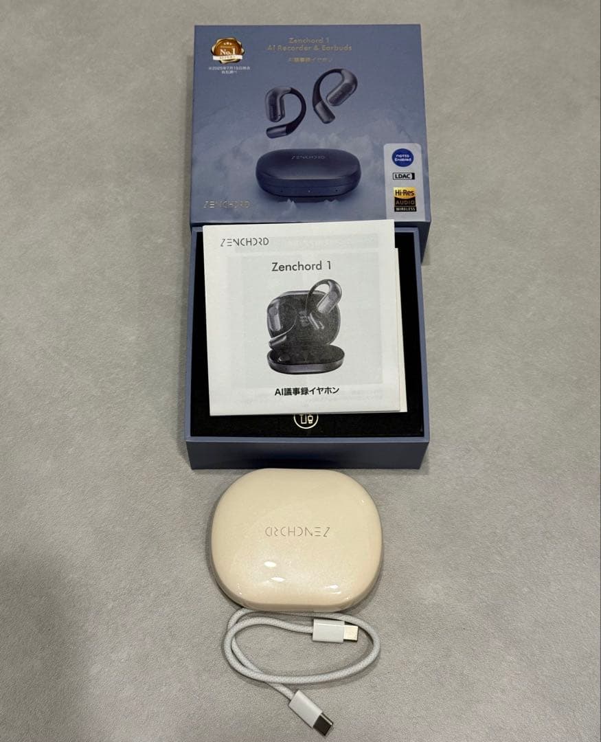 【美品】Zenchord 1 AI録音搭載ワイヤレスイヤホン アイボリー