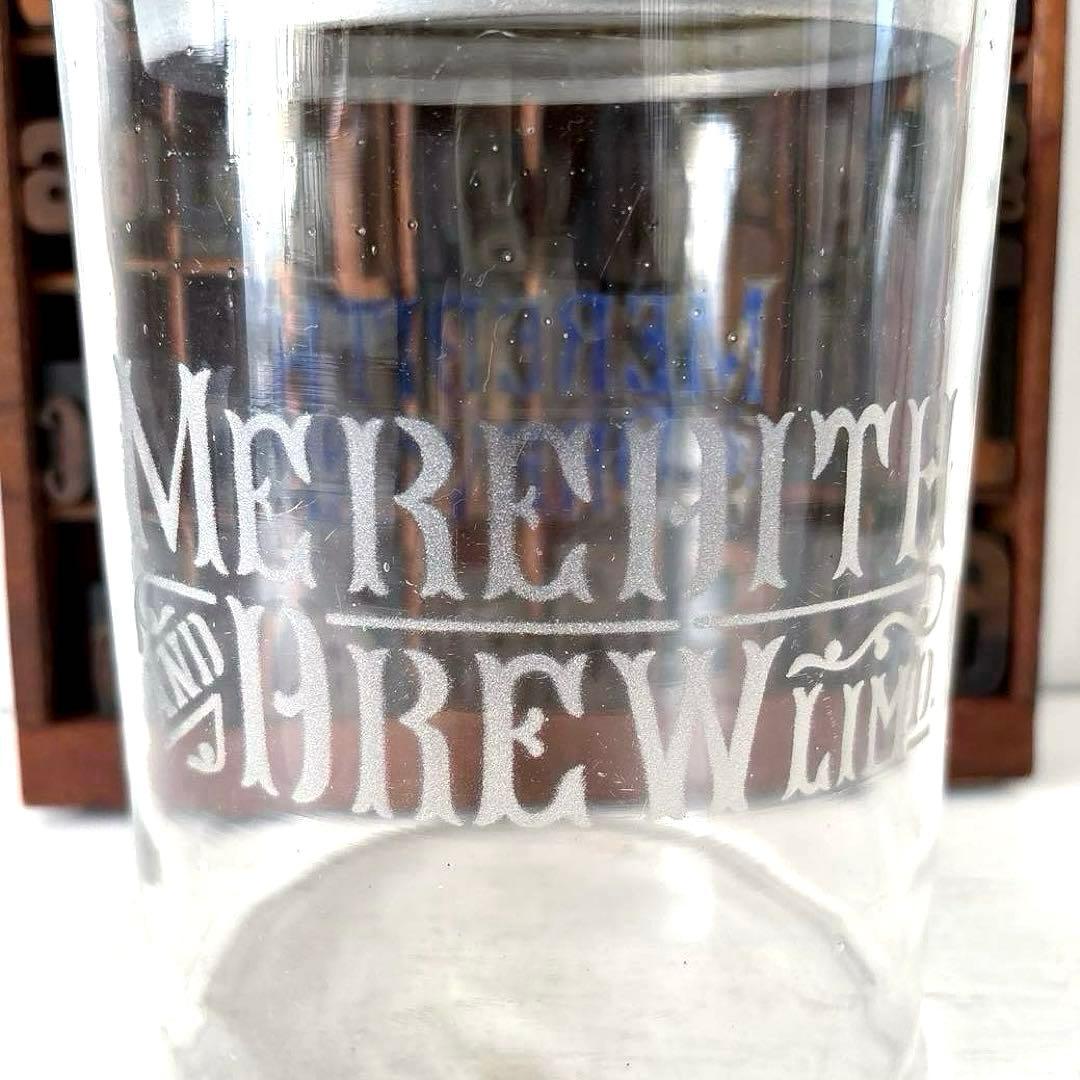 イギリスアンティーク MEREDITH&DREWビスケット ガラスジャー 蓋付き