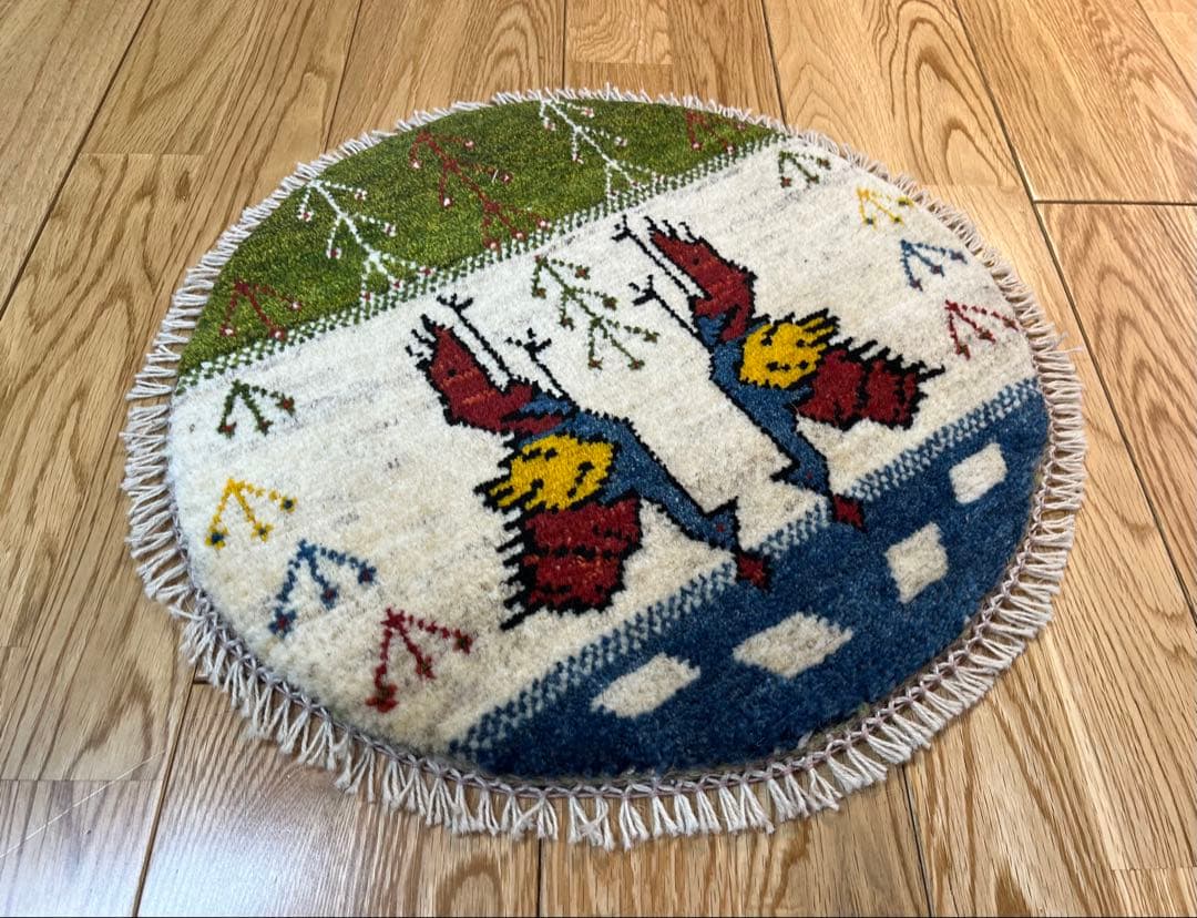 【キャンペーン】ペルシャ　アマレバフト　円形　40×39　孔雀　生命の木