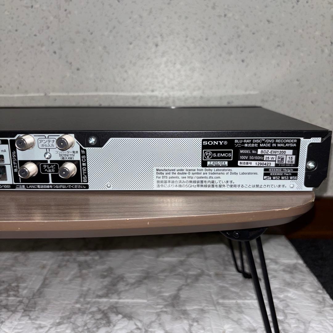 【2015年製】SONY BD/DVDレコーダー　BDZ-EW1200 1TB