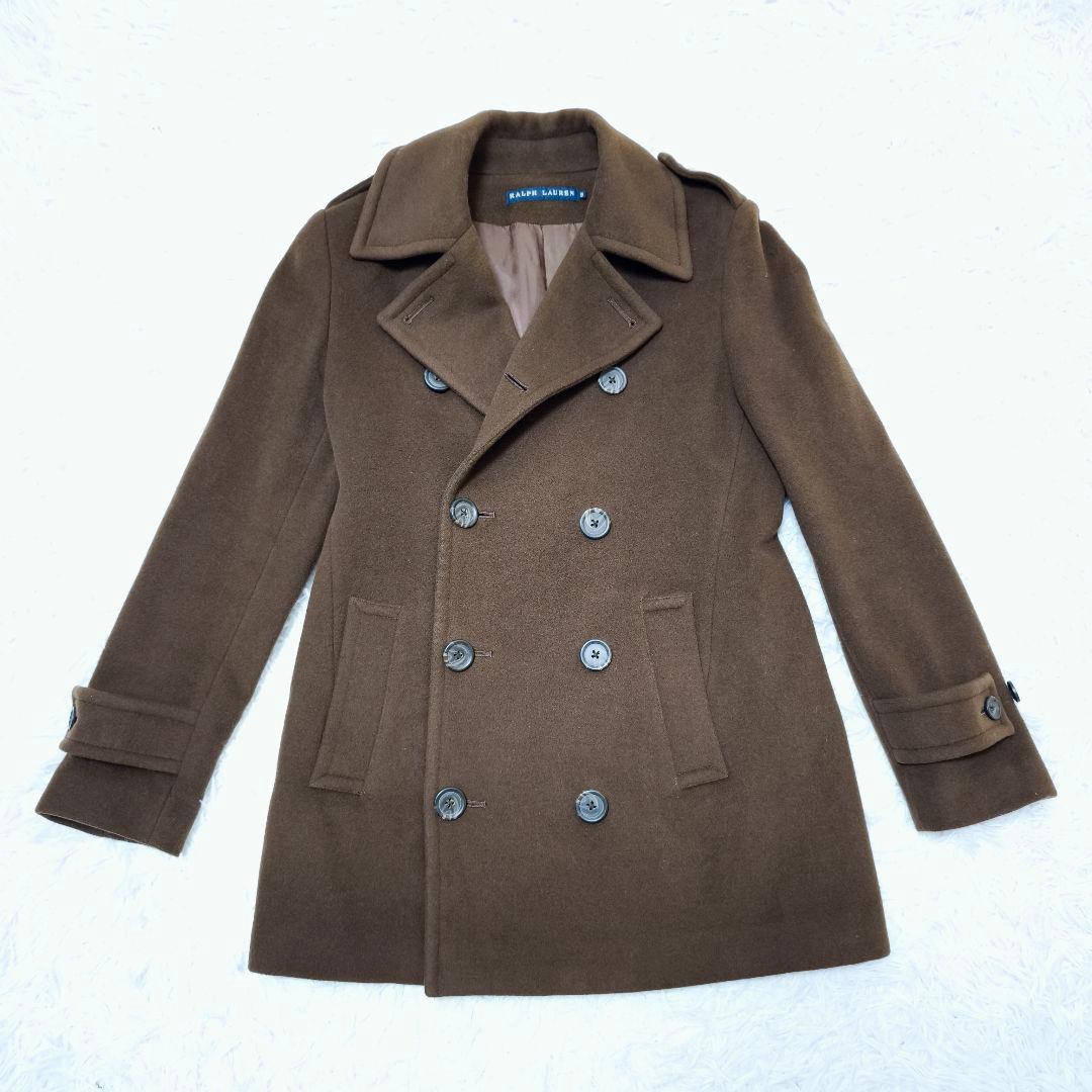 【美品】Ralph Lauren カシミヤ混 ヴィンテージ PコートブラウンM