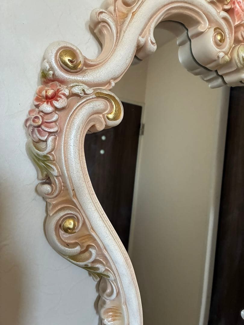 ロココ調 クラッシック家具　壁掛け式ミラー　プリンセス　コンソール付き