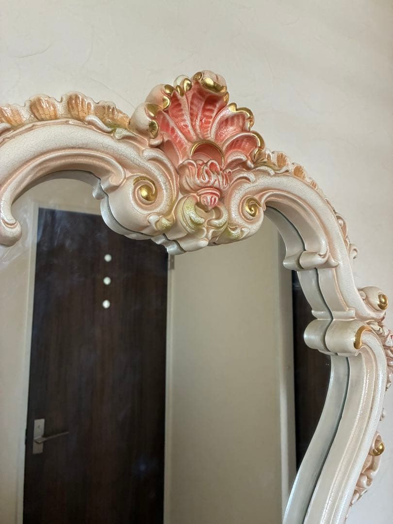 ロココ調 クラッシック家具　壁掛け式ミラー　プリンセス　コンソール付き