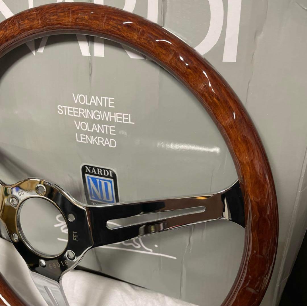 28★NARDI ウッドステアリング　15インチ　380mm シルバースポーク