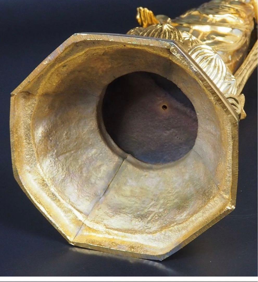 送料無料　銅製金仕上げ大型聖観音菩薩立像　高さ62ｃｍ