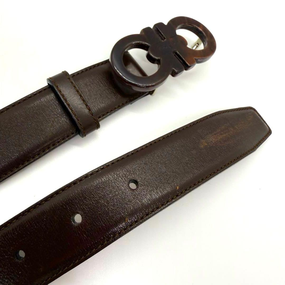 サルヴァトーレフェラガモ ダブルガンチーニ べっ甲調 レザー イタリア製 ベルト