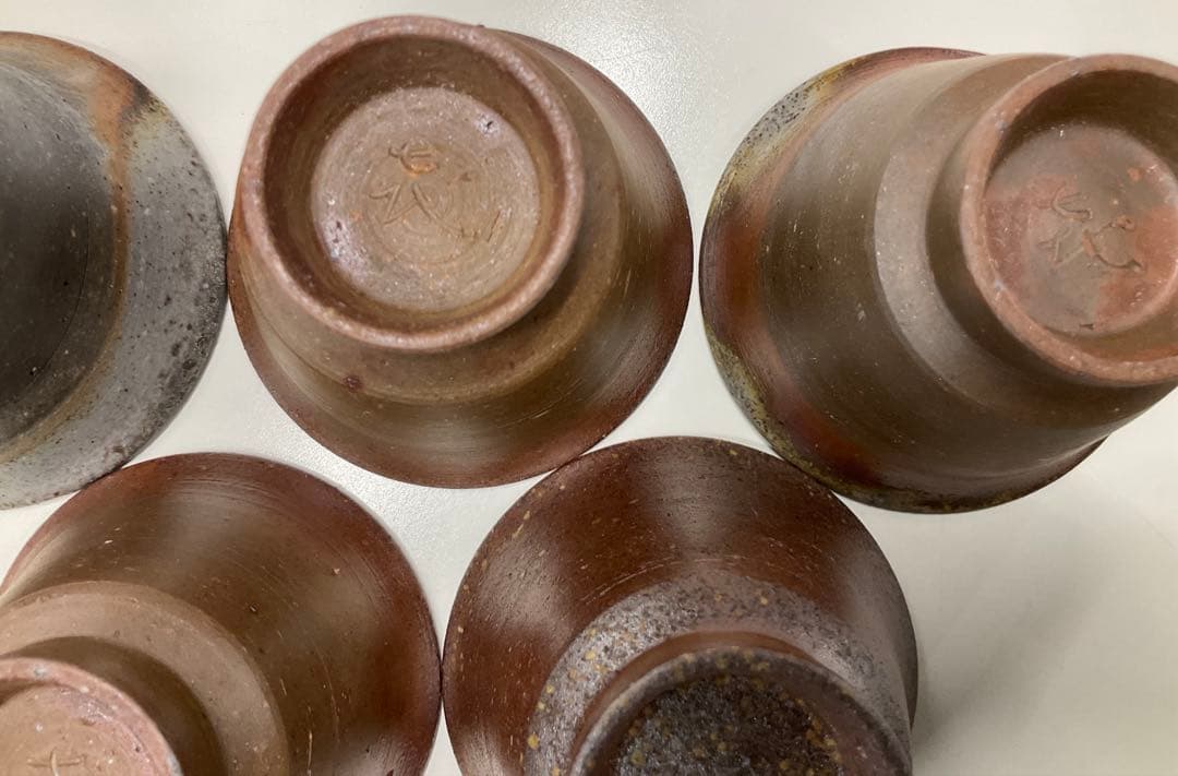 備前焼　宝瓶・湯冷し・煎茶器五客セット(安東利喜)　名品