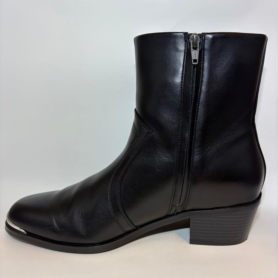 【本革】Lui’s ルイス ヒールレザーブーツ 42 黒 メンズ ウエスタン