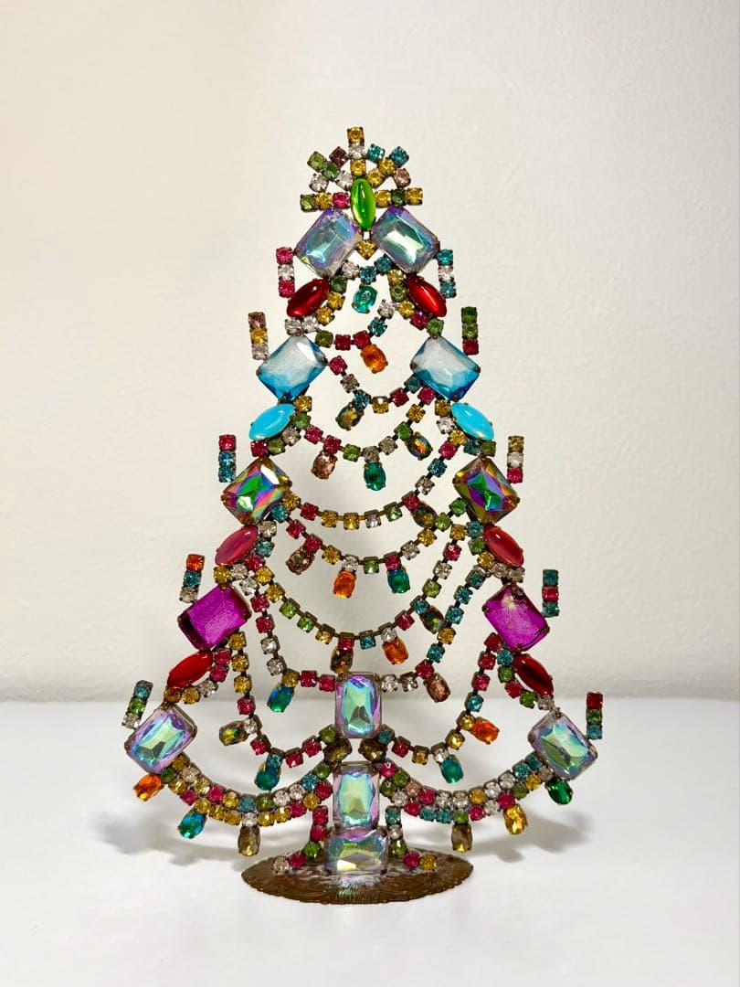 チェコガラス クリスマスツリー　 卓上グラスツリー