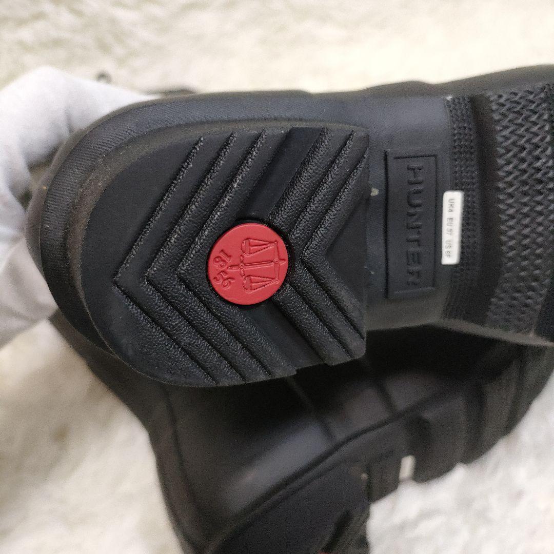 【美品】HUNTER レディース 長靴 バックル付き ブラック 23cm