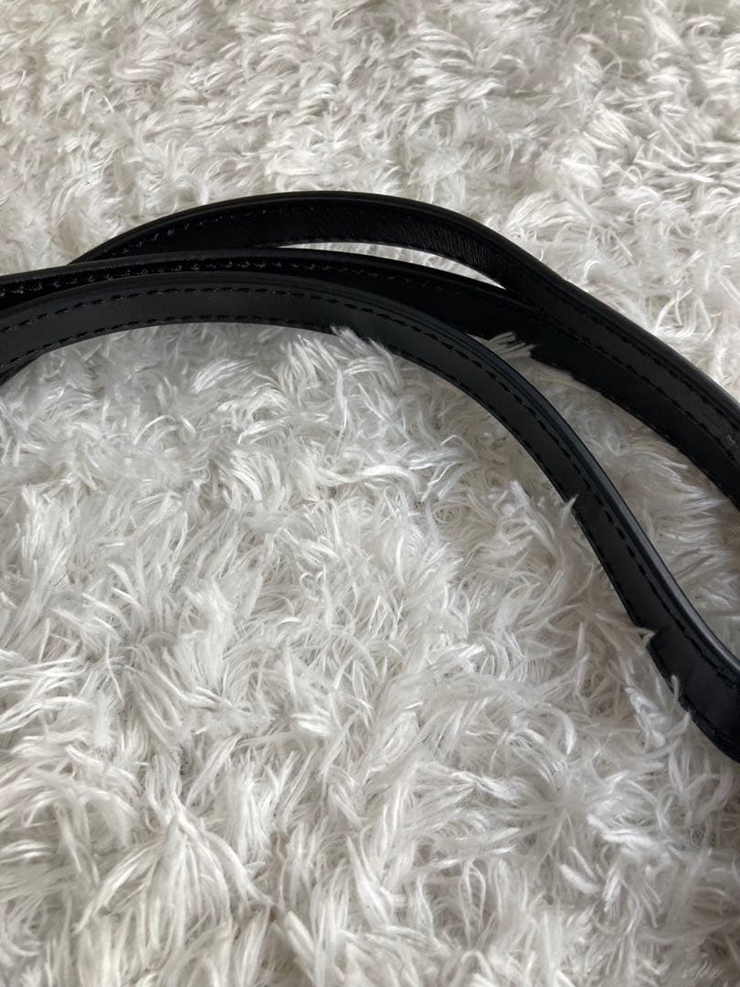 CELINE ブラックショルダーバッグミニ クロード / シャイニーカーフスキン