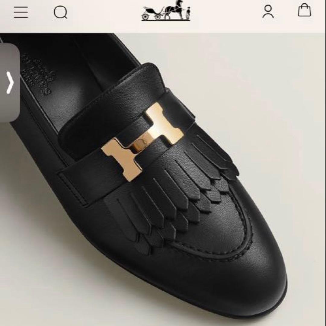 エルメス☆モカシン ロワイヤル☆ 黒 35 定価¥198,000