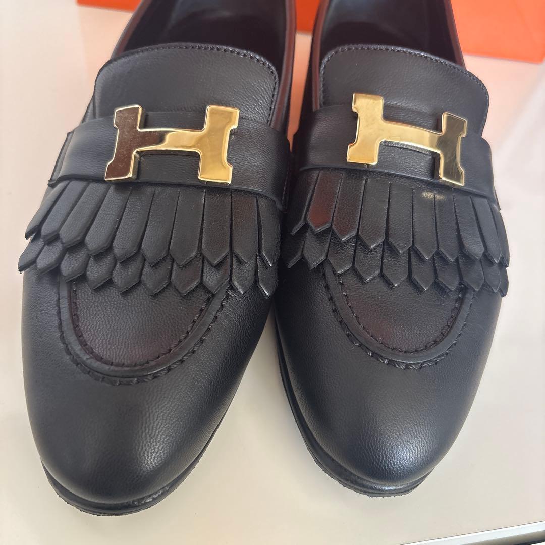 エルメス☆モカシン ロワイヤル☆ 黒 35 定価¥198,000