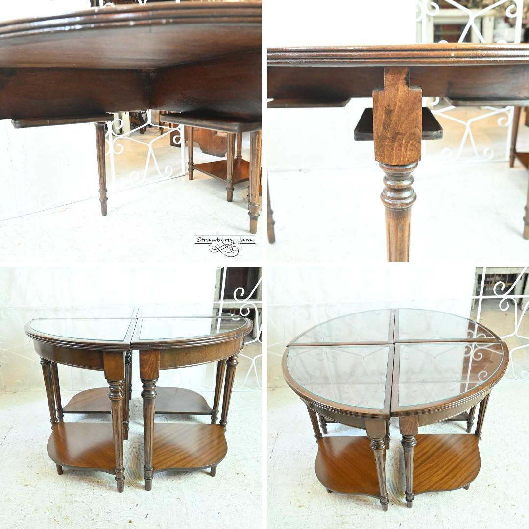 雅*様 【早い者勝ち】L3705-264 英国アンティーク 丸テーブル ネストテ