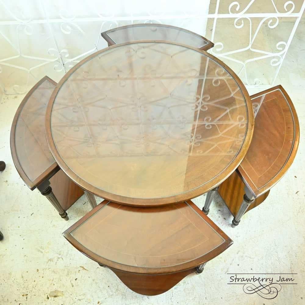 雅*様 【早い者勝ち】L3705-264 英国アンティーク 丸テーブル ネストテ