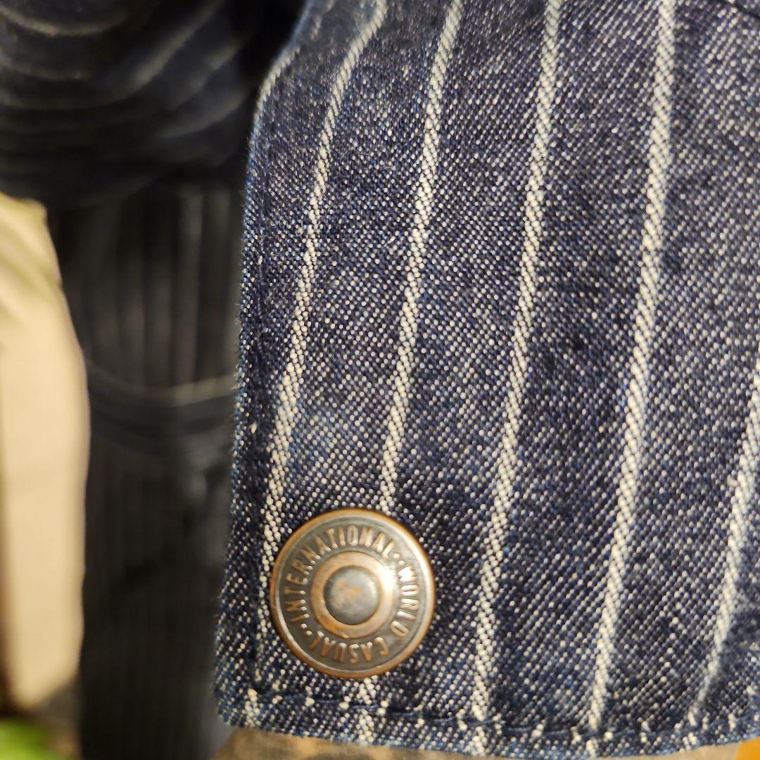 ヒューストン　つなぎ　インディゴストライプ