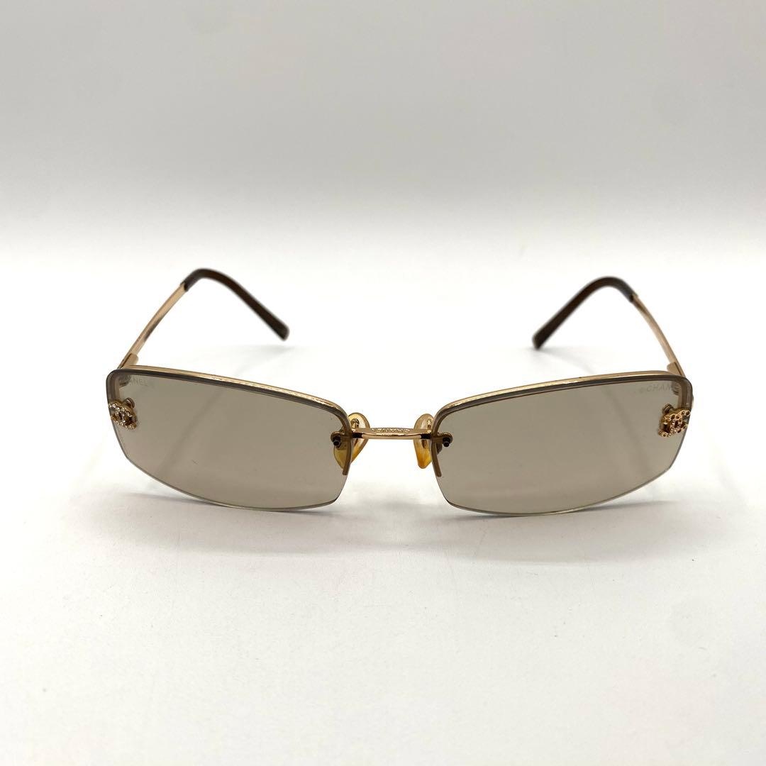 CHANEL サングラス　ゴールド　ココマーク　ラインストーン　4093-B