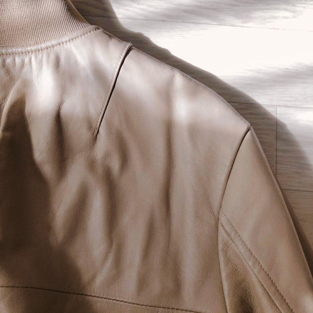 NOBLE　ノーブル　ラムレザー　MA-1 ブルゾン　ダブルファスナー