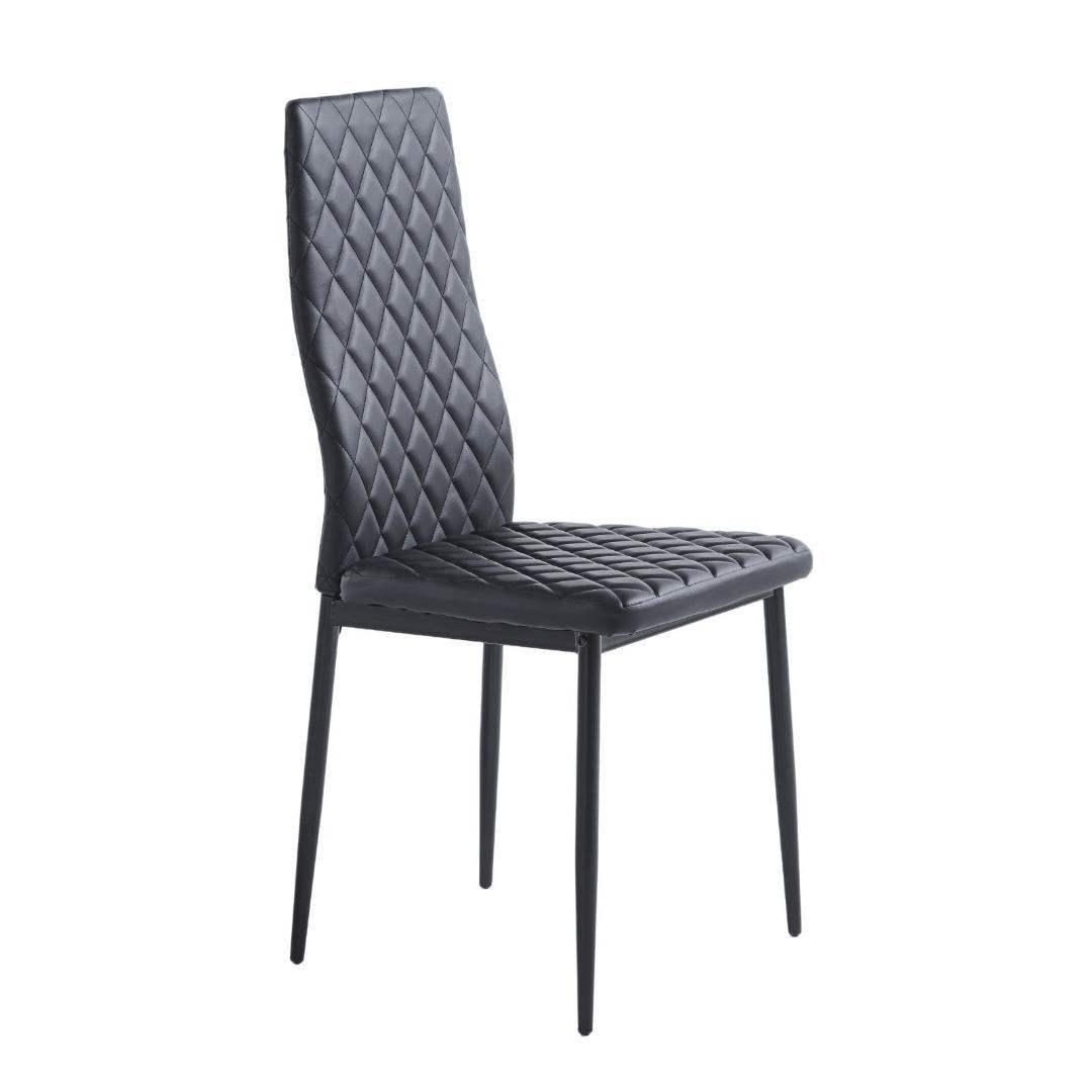 ダイニングチェア 4脚セット レザー 椅子 イス 食卓椅子 菱形 リビングチェア