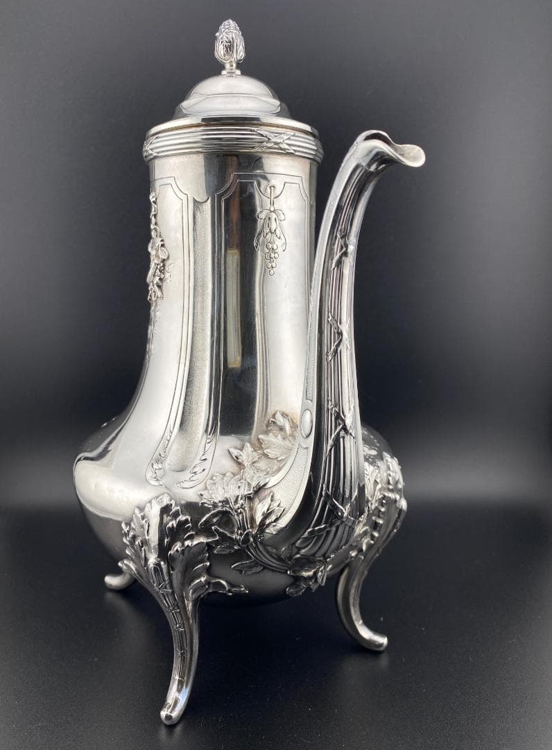 I25 フランス 楽器文様 オーケストラ 純銀950 ティーポット コーヒー