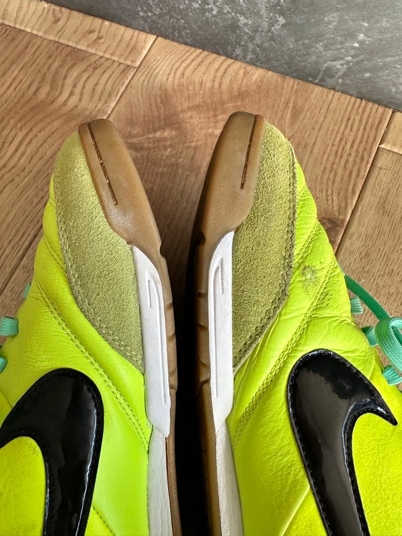 ナイキ ティエンポ ナチュラル IV レザー IC(蛍光イエロー×ブラック)