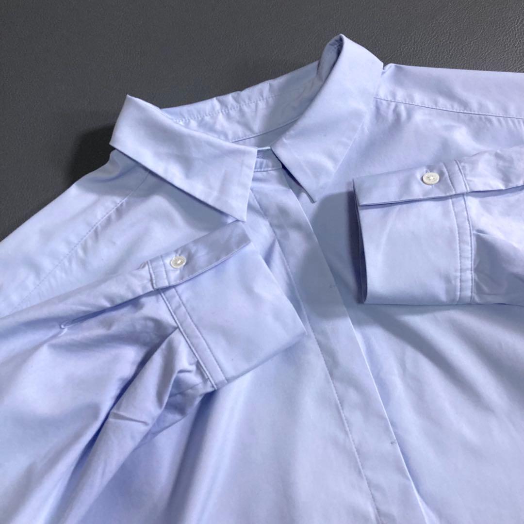 美品 ソージュ コクーンシャツ ブルー 長袖 Mサイズ