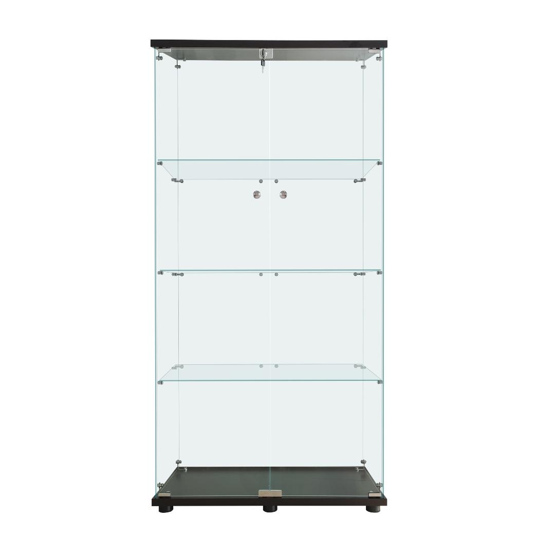 【新品】コレクションケース 4段ワイド 棚 ブラック ガラス フィギュアケース