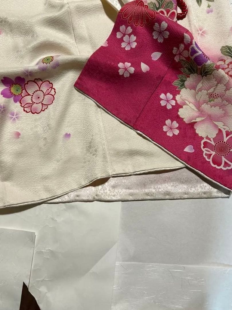 振袖セット　着物友禅振袖 西陣織帯 正絹帯揚げ　帯締め　重襟 のセット 成人式