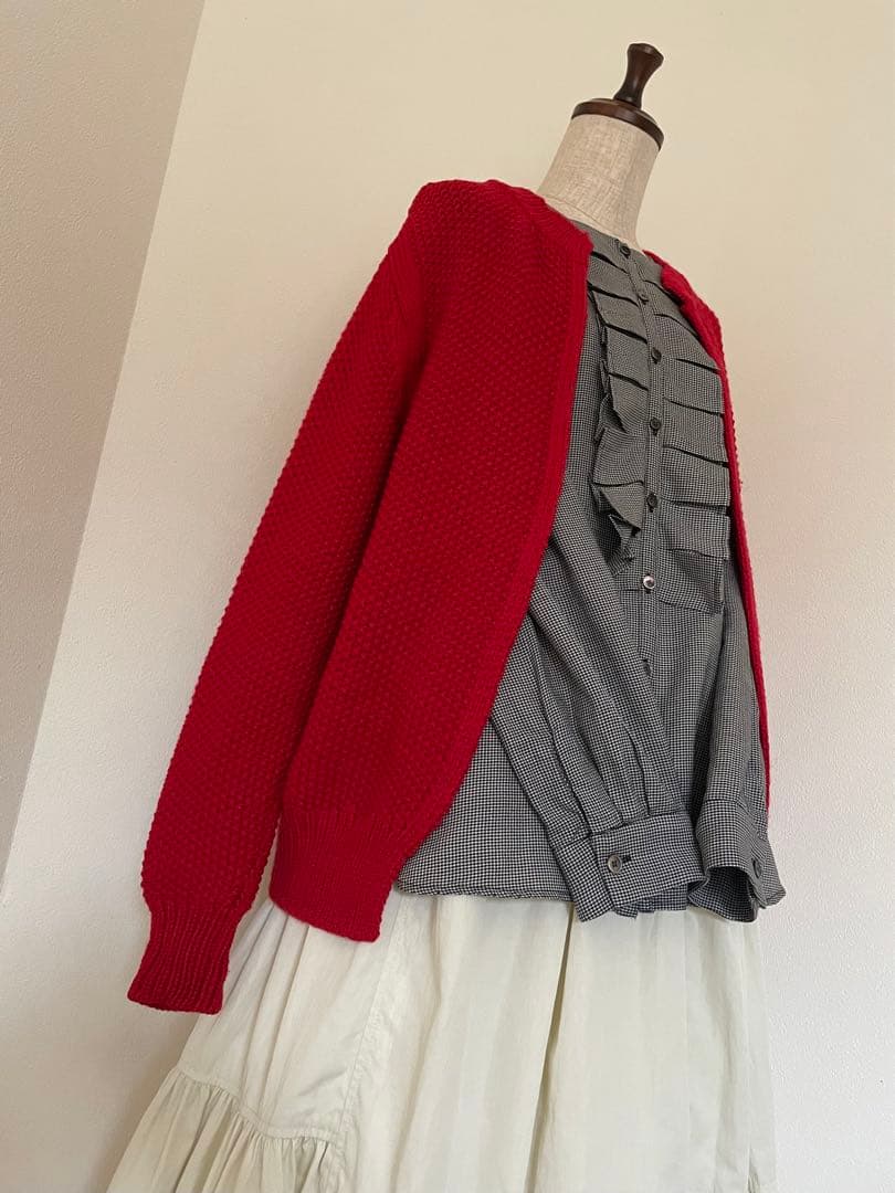 完売【リゼッタ】千鳥格子柄のブラウス『パメラ』　日本製